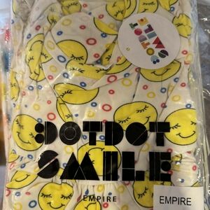 Dot Dot Smile Kids Dress with Yellow Smiley Faces